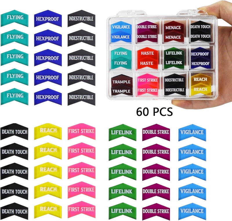 FIGURESLAB Store 110PCS MTG Keywords Tokens & 12mm Dice Counter for Magic The Gatering, Bulk Ability Tokens MTG Life Counters D20 Loyalty 6 Sided Dice, Compatible with TCG CCG Magic Card Gaming Accessories - Image 5